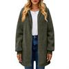 Women's Fashionable Coat Solid Color Long Sleeved Pocket Loose Hooded Zipper Plush  Jacket