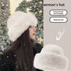 Autumn And Winter Women'S Fashion Fur Cap Fur Hat Fur Hats Mongolian Hat Brimless Plush Fluffy Skiing Riding Warm Caps