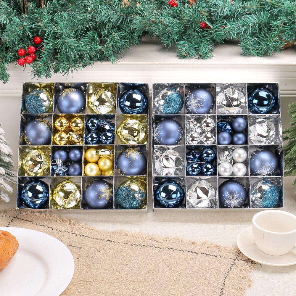44pcs Shatterproof Painted Christmas Balls Pendant Merry Christmas Decor  Holiday Wedding Party