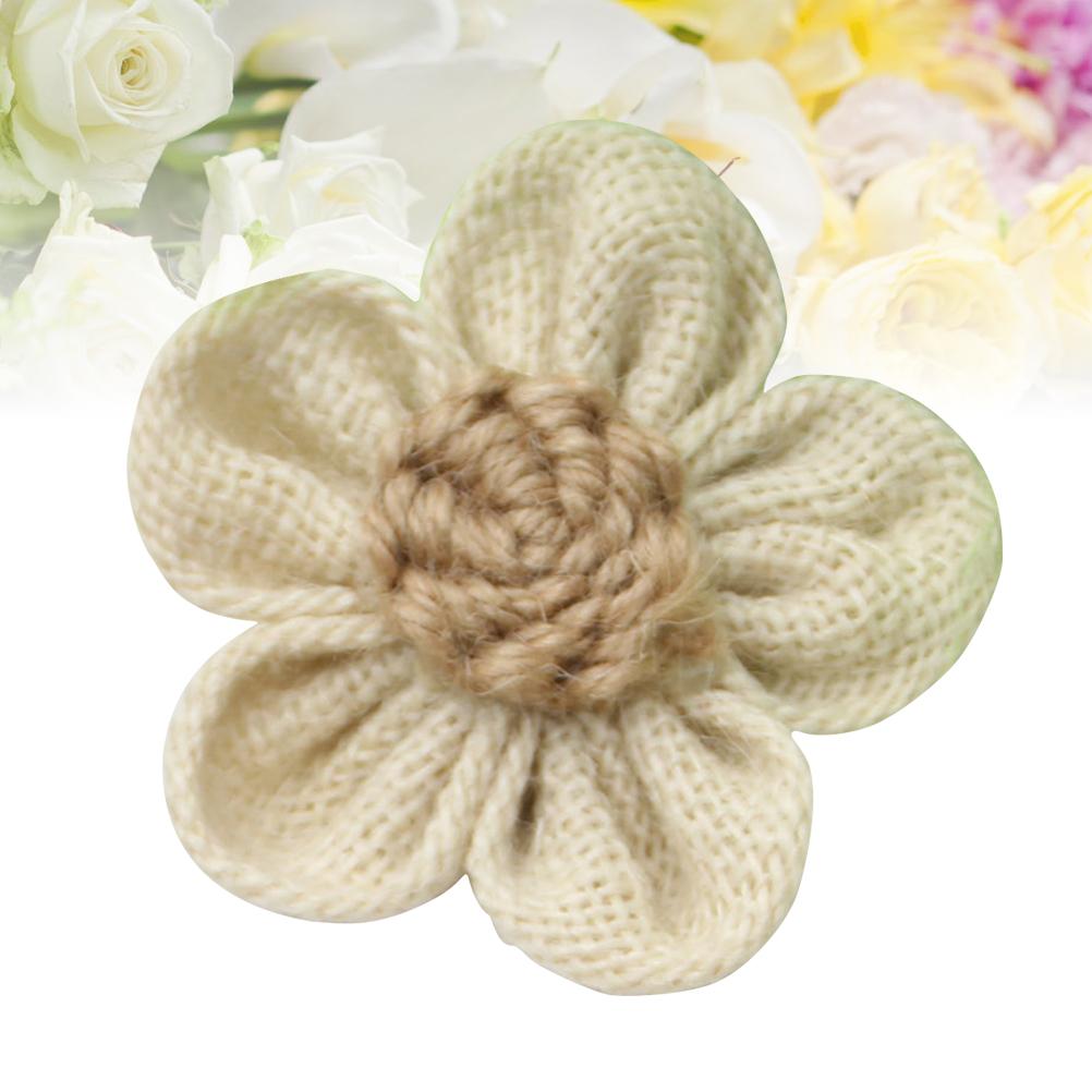 6Pcs Faux Lace Roses Burlap Fabric Flowers for Wedding Decor Vintage Rustic Party House Decoration DIY Craft Gift