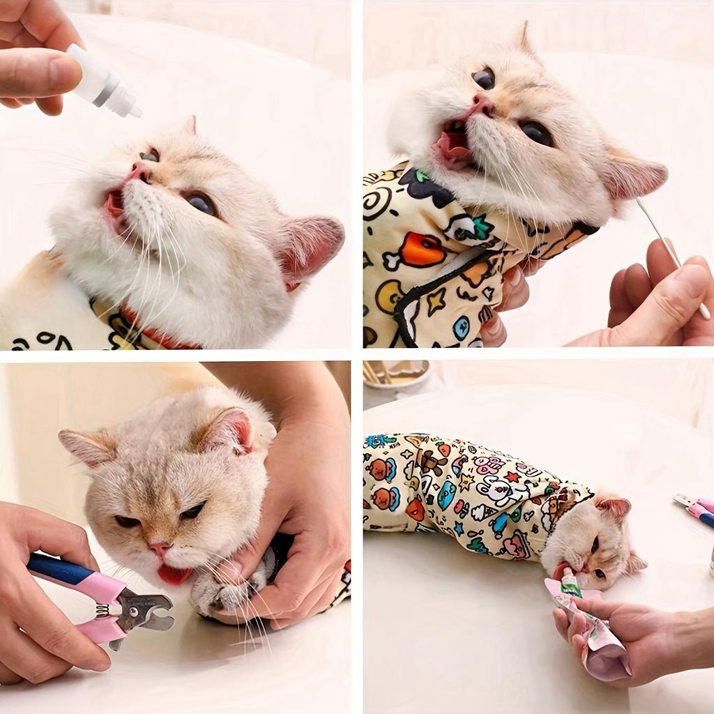 Pet Protection Cover Cat Wrap Cloth Suitable for Cat Medicine Feeding, Preventing Cat Scratches Cat Cleaning Wrap Cloth Towel