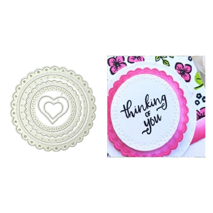 Вырубной штамп с кружевной каймой DIY Формы для тиснения Круглый трафарет Шаблон для изготовления открыток