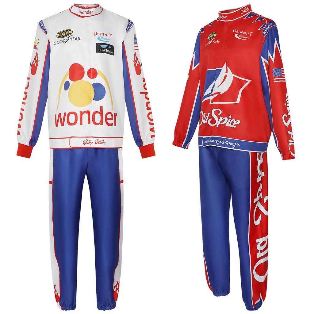 Фильм Рикки Бобби Косплей Униформа Гоночная одежда Топ Брюки Хэллоуин Карнавальные костюмы Ночи Талладеги Костюм для ролевой игры