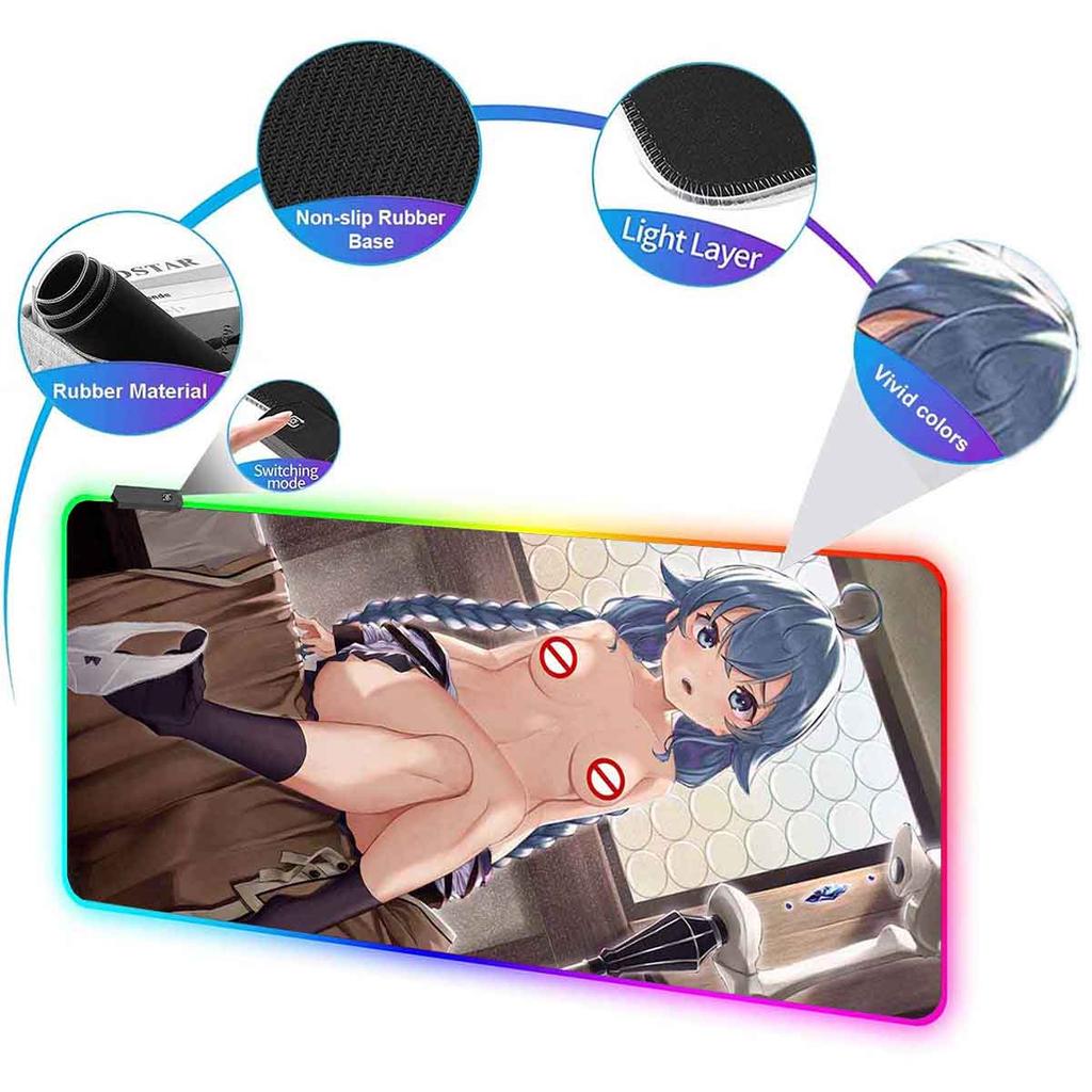 RGB Подсветка Аниме Рокси Мигурдия Коврик для Мыши Милый Аниме M_Mushoku Tensei Overwatch Коврик для Мыши Нескользящий Игровой Коврик для Клавиатуры