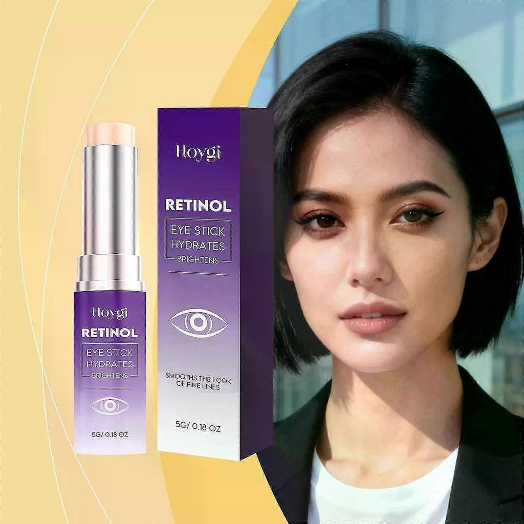Retinol Eye Stick Hydrating & Brightening Under Eye Balm for Dark Circles, Puffiness, Wrinkles & Fine Lines, Portable Cooling Eye Care (5g)