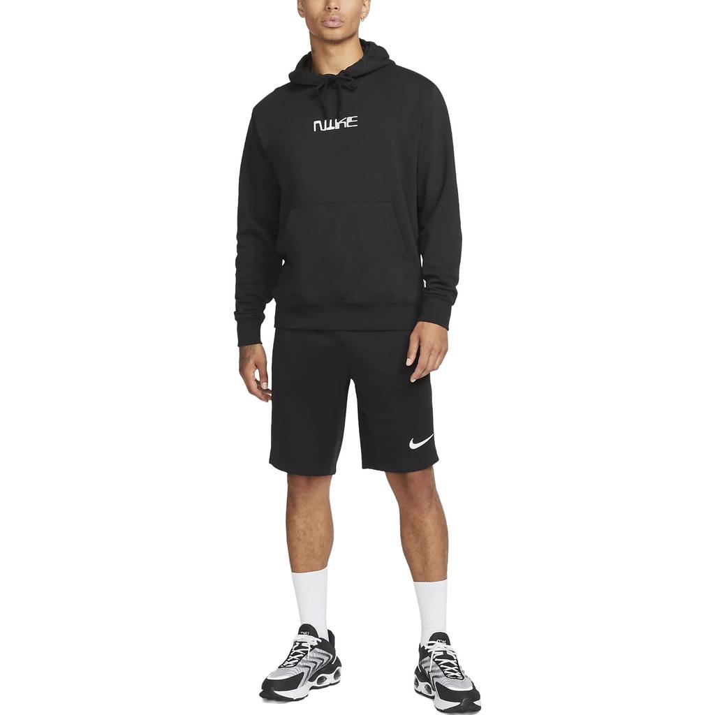 Nike Сплошной цвет с буквенным принтом Толстовка с длинным рукавом Мужские топы Черный FB6575-010