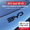 Для BYD Seal 06 GT Передний и Задний Эмблемы Чернение Модификация Передний Эмблема Фары Наклейка Глянцевый Черный Задний Эмблема