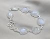 Rainbow Moonstone 925 Sterling Silver Bracelet Natural Handmade