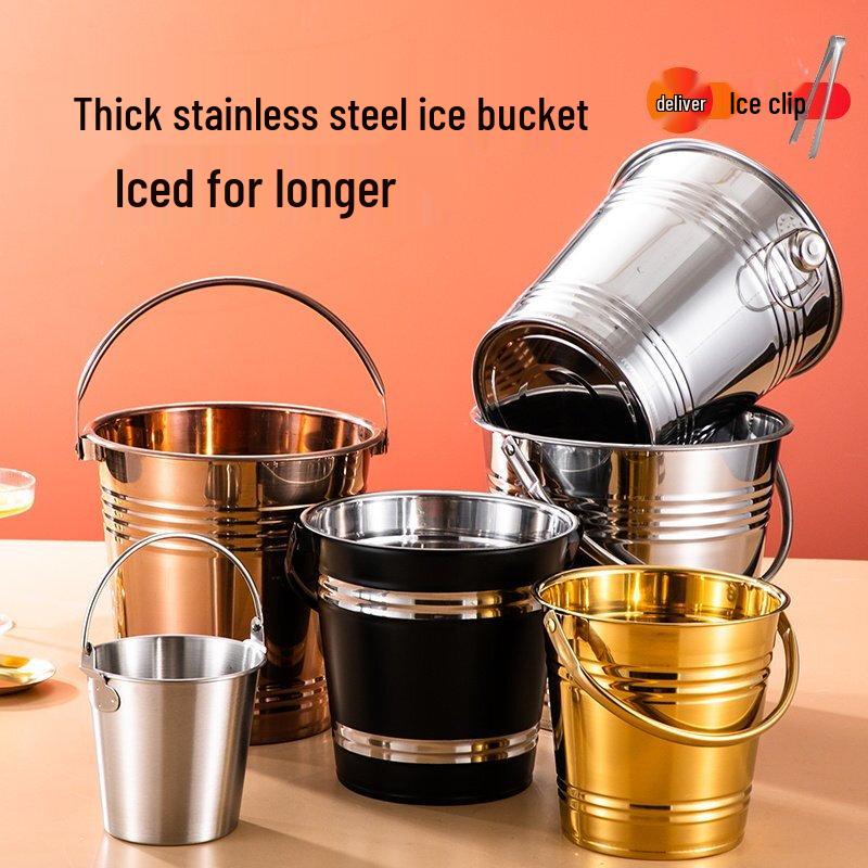 ZISIZ Быковое ведерко для льда из нержавеющей стали