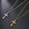 Stainless Steel Necklaces Hollow Cross Goth Pendant Choker Men's Chain Necklace for Women Jewelry Party Gifts One Piece-K55