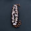 Rose Quartz Handmade Latest Design Jewelry Bracelet, Copper Electroformed Gemstone Bracelet, Gift For Mother
