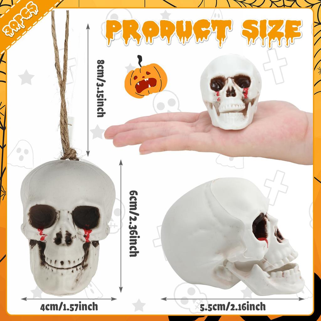 3/510pcs/set Halloween Horror Bleeding Head Pendant Hanging Halloween Christmas Tree Fireplace Balcony Table Decoration
