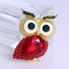 Fashion Cute Big-Eyed Owl Brooch Women'S Retro Diamond-Encrusted Animal Pin Simple Personalized Coat Accessories