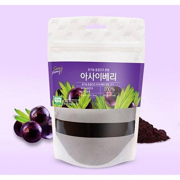 Sungpoong Organic Freeze-Dried 12x Highly Concentrated Acai Berry Powder, 1 Piece, 100g, Korean Essential Health Food