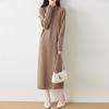 Women Sweater Dress 100% Wool Turtleneck Knit Long Pullover Winter Jumpers Wool Long Dress Female