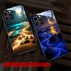 Luminous Phone Case Meteor Beach Luminous Glass LED Call Flash Phone Protective Case Suitable for IPhone