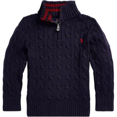Polo SS23 однотонный вышитый логотип вязаный косами свитер детский свитер 323868894-005