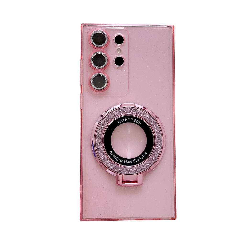 Soft TPU Glitter Silicone Case for Samsung Galaxy S24 Ultra S22 23 Plus S21 FE S20 Note 20 Ultra Ring Magnetic Stand Holder Back Cover