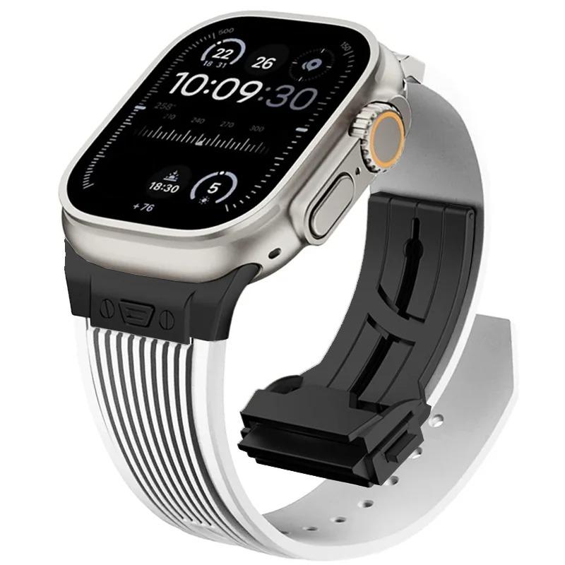 Спортивный ремешок из резины для Apple Watch Ultra 3 2 49 мм Series 11 10 46 мм Мягкий ремешок для Iwatch 9 8 7 6 5 4 SE 3 44 мм 45 мм Браслет