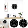 Black Wooden Wall Clock With Analog And Digital Time For Living Room And Office Use