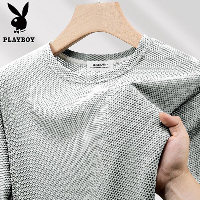 PLAYBOY Мужская сетчатая быстросохнущая футболка с коротким рукавом