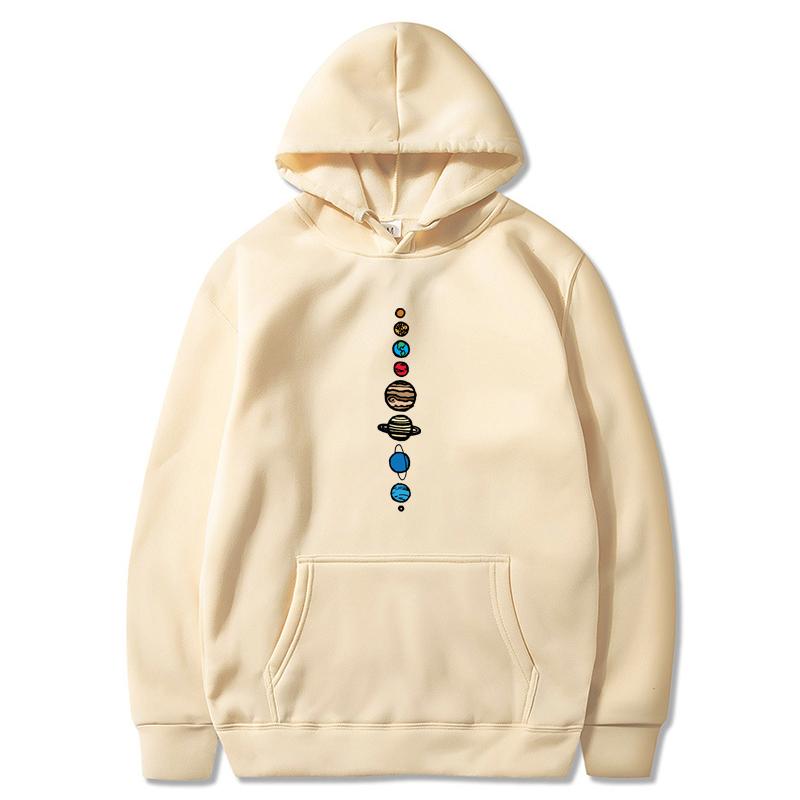 Men's And Women's Long Sleeves Planets Colour Male Pullover Universe Solar System Pattern Sweatshirts Mens Sports Hoodies