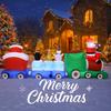 8.85FT Inflatable Christmas Train Santa Friends Toy LED Lit Festive Gift Xmas Yard Party Decoration Xmas Supplies Home Ornament