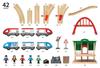 BRIO WORLD Travel Rail Set Ages 3 and Up Wooden 33512 [42 Pieces] (Electric Vehicle, Train, Toy, Rail)