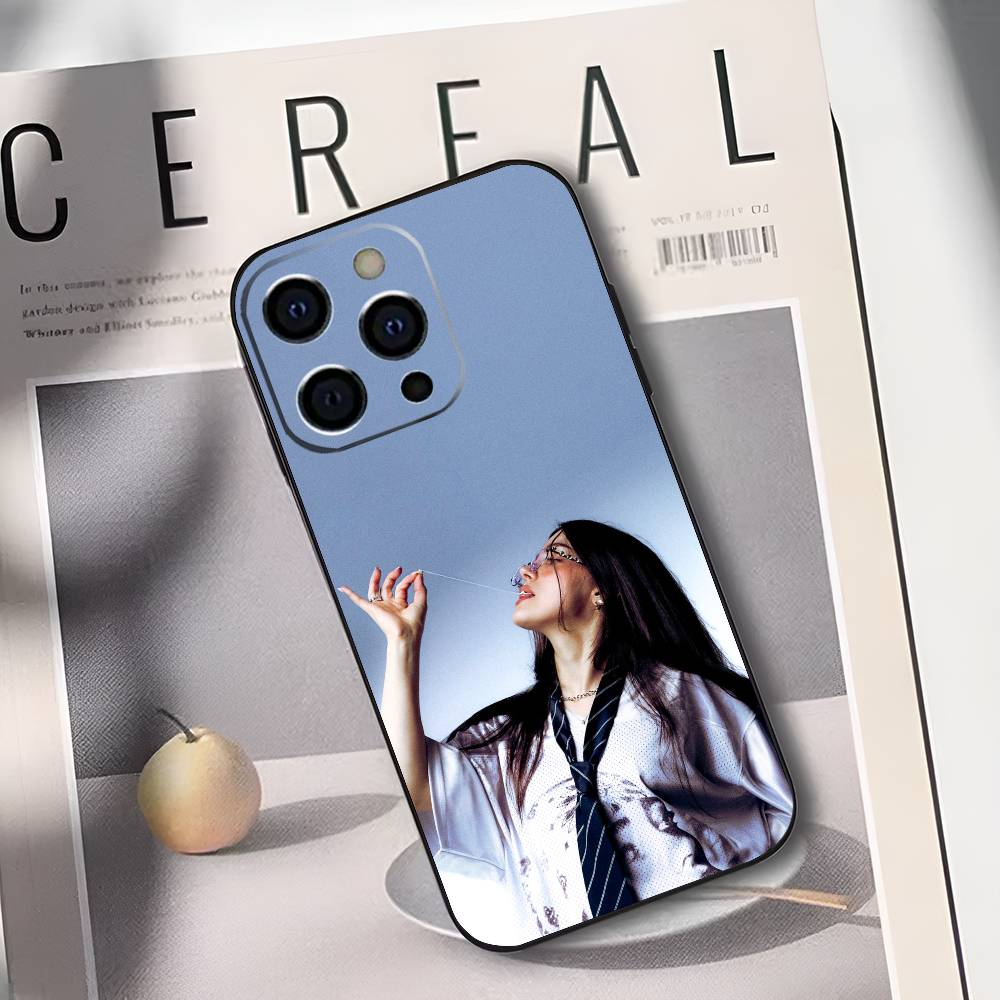Чехол для телефона singer B-Billie Eilish для iPhone 17,16,15,14,13,12,11,Plus,Pro,Max,Plus,XS, мягкий чехол Черный силикон