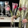 50 шт. Пакет для упаковки цветов в форме сердца с любовью, Пакет для упаковки букета, Пакет для упаковки одного цветка, Прозрачный пластиковый пакет для упаковки букета
