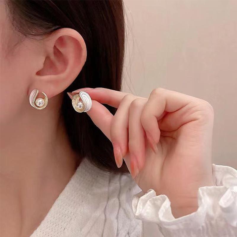 1 пара элегантных сережек-гвоздиков с имитацией жемчуга для женщин, модные украшения для вечеринок для девушек, аксессуары YSL ARI