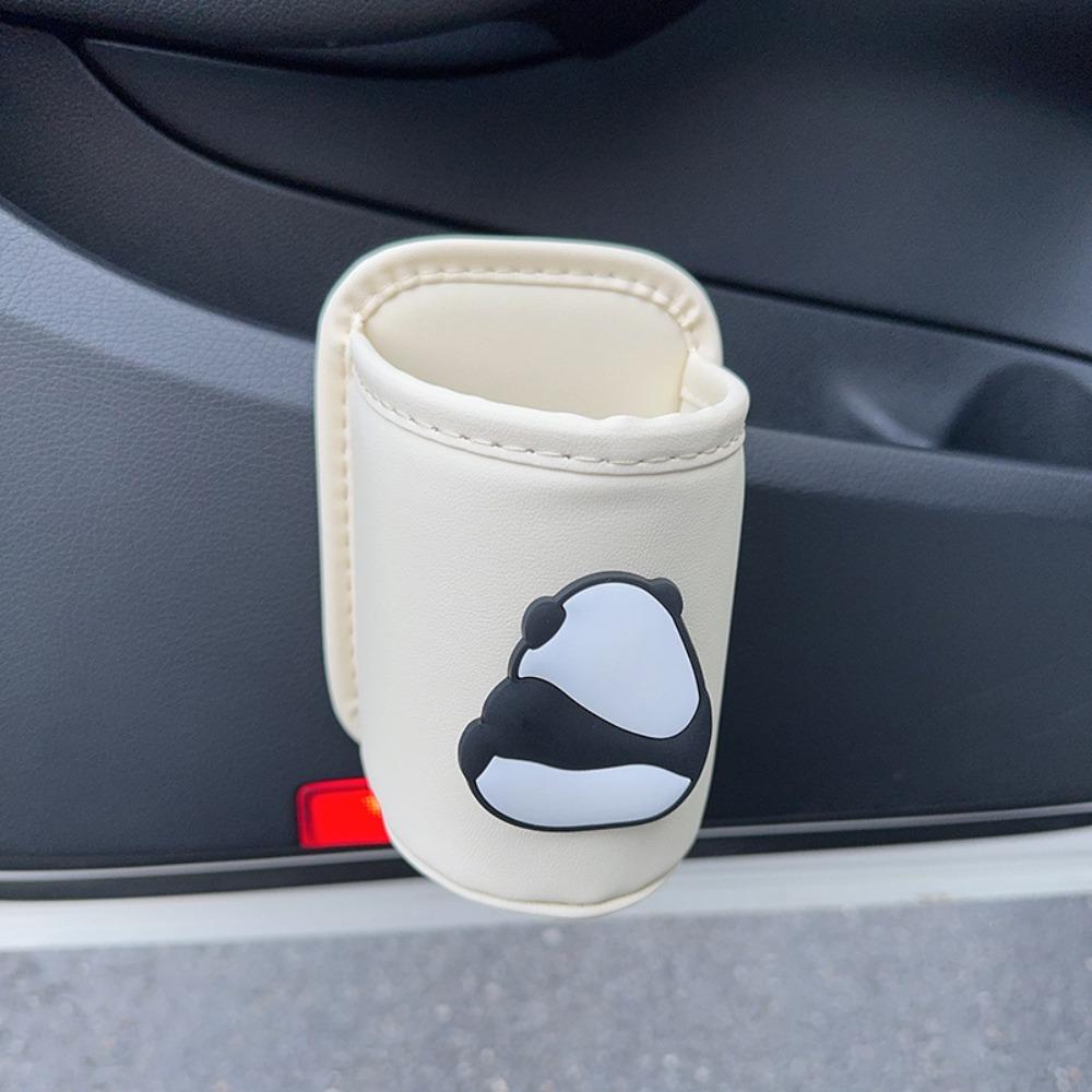 PU Leather Car Beverage Rack Panda Cup Stand Portable Car Cup Holder Car Interior Accessories