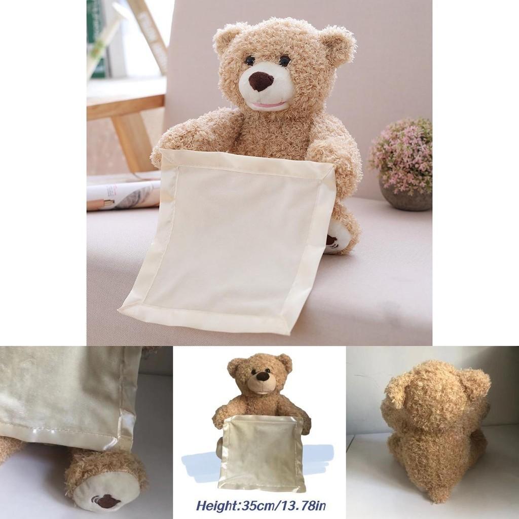 Cute Talking Teddy Bear Plush Toy 35cm Height Rechargeable Shy Face Battery Operated