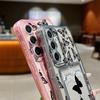 Черный чехол с рисунком бабочки и слотом для карт для Samsung S24 FE S23 Ultra S22 A16 A55 A15 A35 A54 A14, прозрачный противоударный мягкий силиконовый чехол для телефона