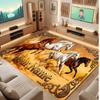 Horse Theme Soft Crystal Velvet Rug Custom Name & Text Print Non Slip Floor Rug for Bedroom Living Room