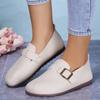 Мода 2024 года Модная женская обувь Лоферы Женские туфли на плоской подошве Повседневная обувь на плоской подошве Женская обувь с пряжкой и круглым носком Мягкая подошва Женская