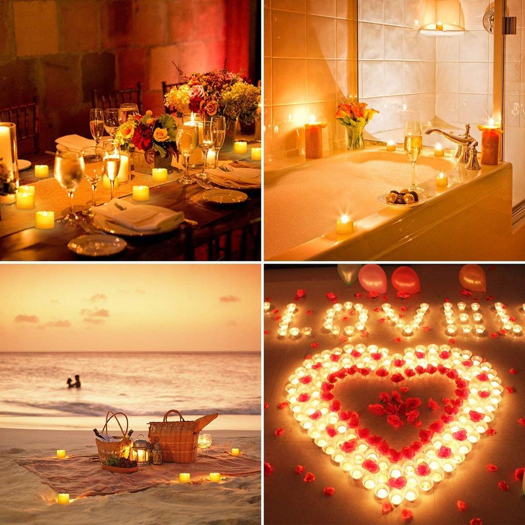 QBeau LED Candle Lights, Warm Light with Flickering Flame, Flickering Tealights, Flameless, Safe, Energy-Saving, Long-Lasting, Convenient, Stylish,