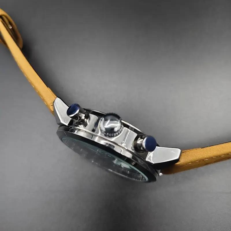 Luxury Mens Watch Fashion Leather Luminous Calendar Business Man Watch Waterproof Chronograph Gold Quartz Watches for Men