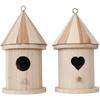 EXCEART Неокрашенный деревянный скворечник, 2 шт., Современный стиль, Как показано, Маленькая птичка, Деревянный материал, Сделай сам