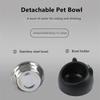 Removable Pet Bowl Stainless Steel Food Bowl Protects Cervical Vertebra 15 Degrees Oblique Mouth Cute Cat and Dog Bowl Pet