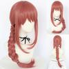 Man Synthetic Long Pink Red Braid Anime Bang Braided Makima Cosplay Wig for Halloween Christmas School Thanksgiving Day