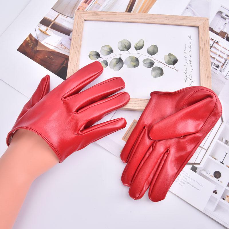 Дизайнерские сексуальные кожаные перчатки для женщин, полупальмовые кожаные перчатки из искусственной кожи, вечерние шоу