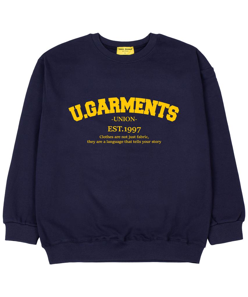 UNION GARMENTS 1997 Arch Garments Флисовая оверсайз толстовка Темно-синяя