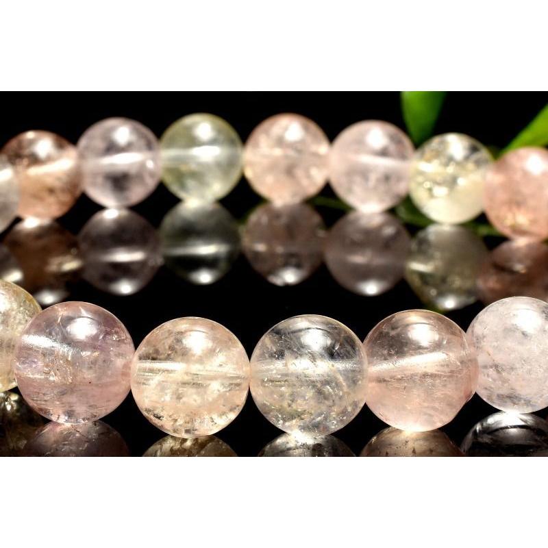 Used [1 item] Pastel color MIX beryl 8.5mm bracelet power stone natural stone _MD5683