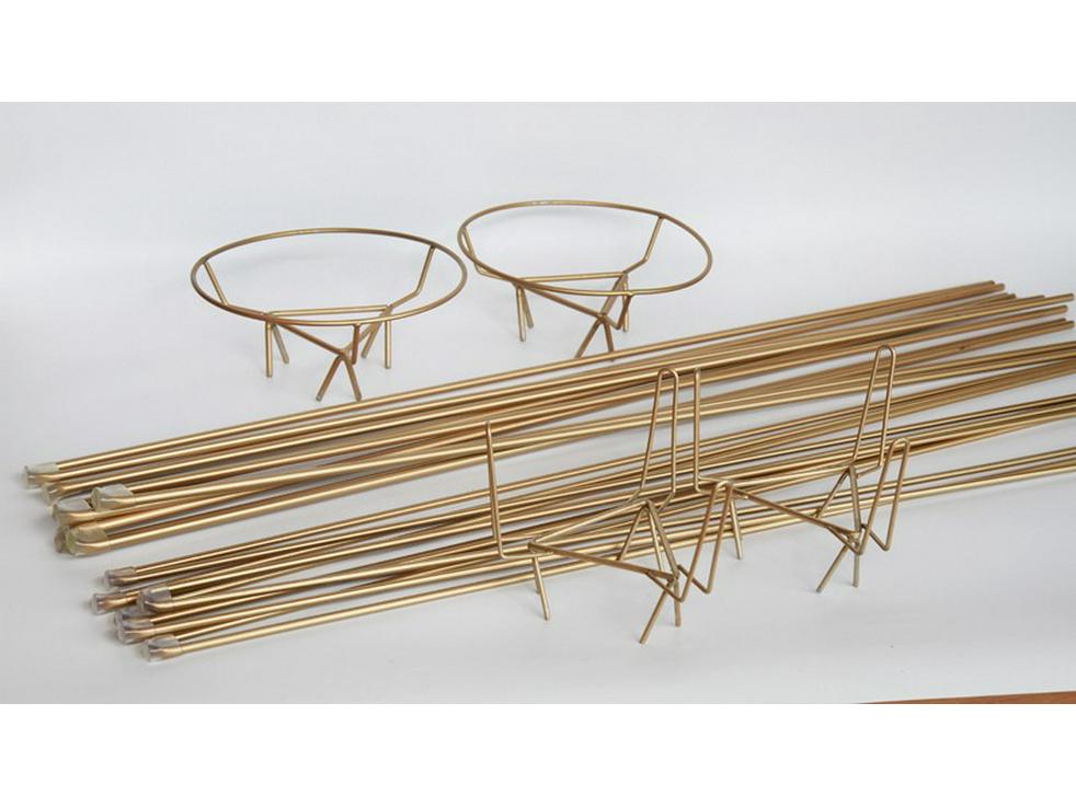 Gold Metal Flower Stand - Tripod Design for Flower Shops