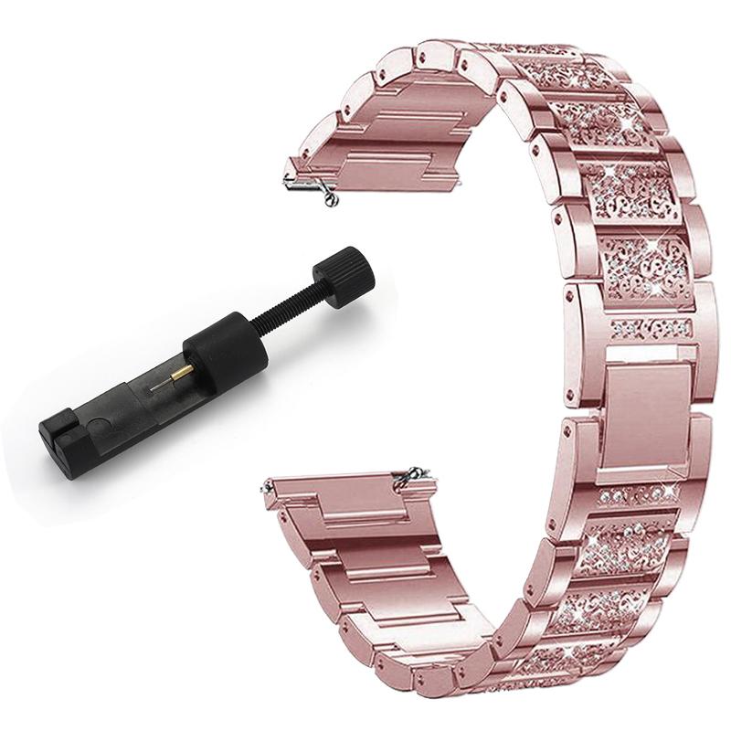 Браслет с бриллиантами на ремешке 20 мм 22 мм для Samsung Galaxy Active S3 huami amazfit Huawei GT2 Garmin ремешок для часов Vivoactive 4/4S/3/Venu 2 1 2S/SQ/Vivomove HR