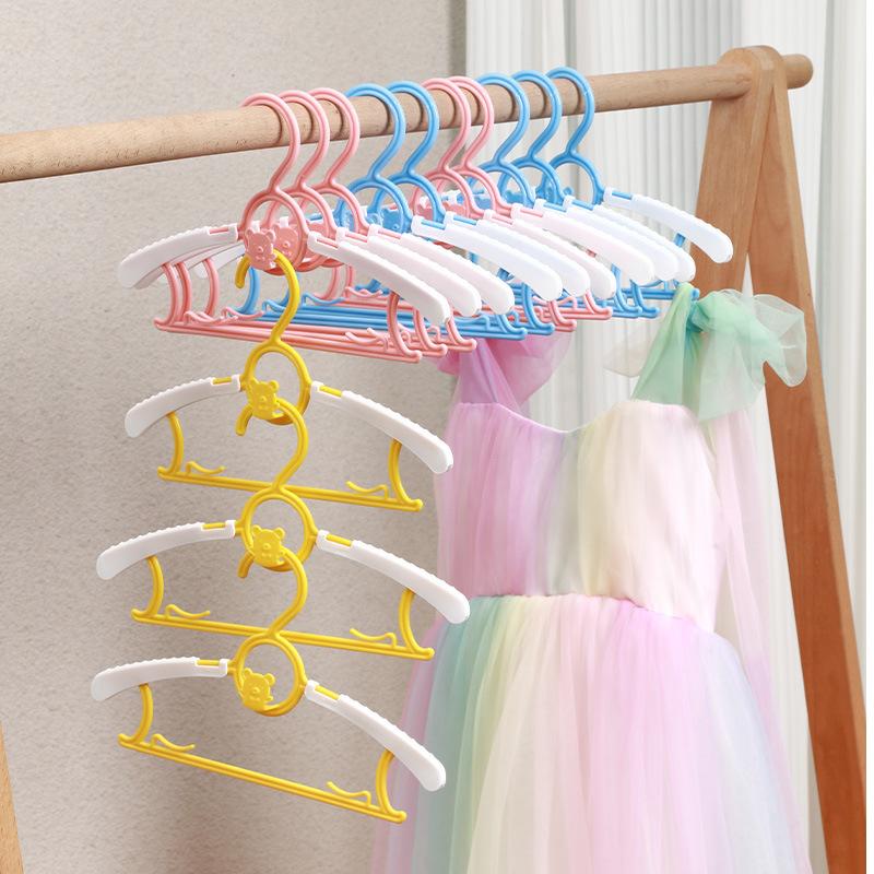 10pcs Multifunctional Children'S Hangers Infants And Young Children'S Clothes Retractable Drying Racks Household Newborn Baby Non-Slip Clothing