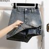 MODIQUE 2025 Новая летняя женская эластичная джинсовая юбка А-силуэта больших размеров, предотвращающая просвечивание, женские свободные повседневные шорты для красоток