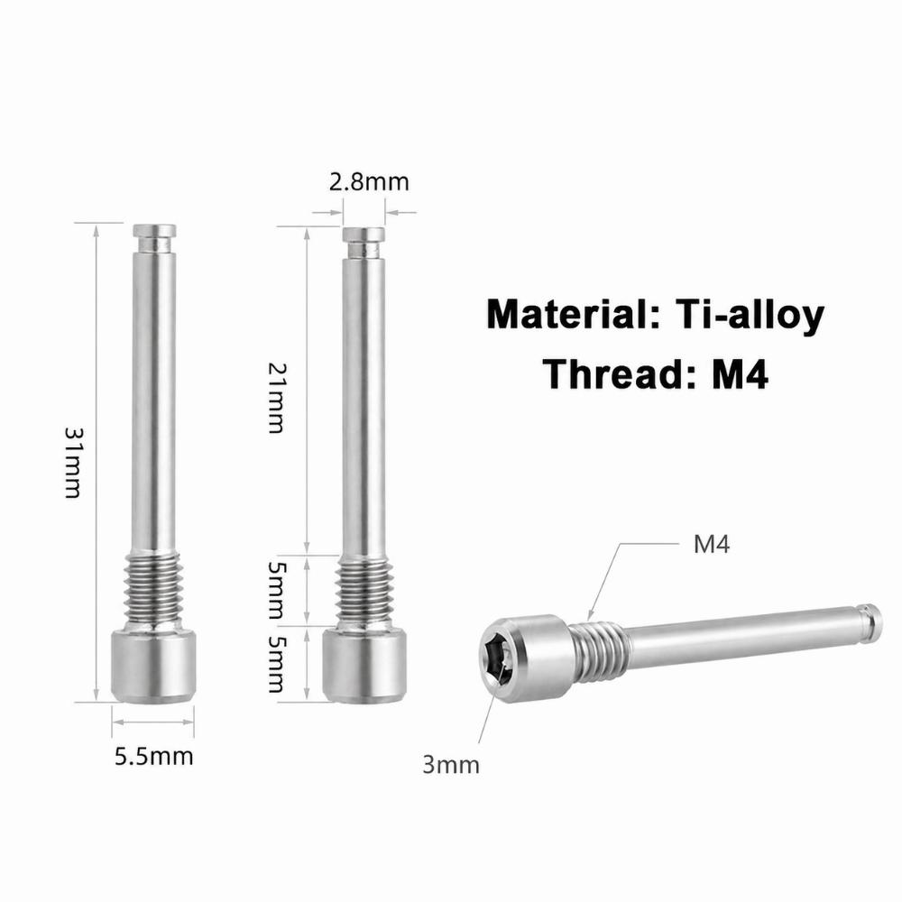 2 Sets Titanium Alloy Disc Brake Caliper Bolts 31mm Length Brake Caliper Screws for Road Bicycle