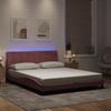 VidaXL Bed Frames with LED Lights, Upholstered Bed with Slat Base, Double Bed, Adult Bed, Modern, Pink 160x200 Cm 3213792